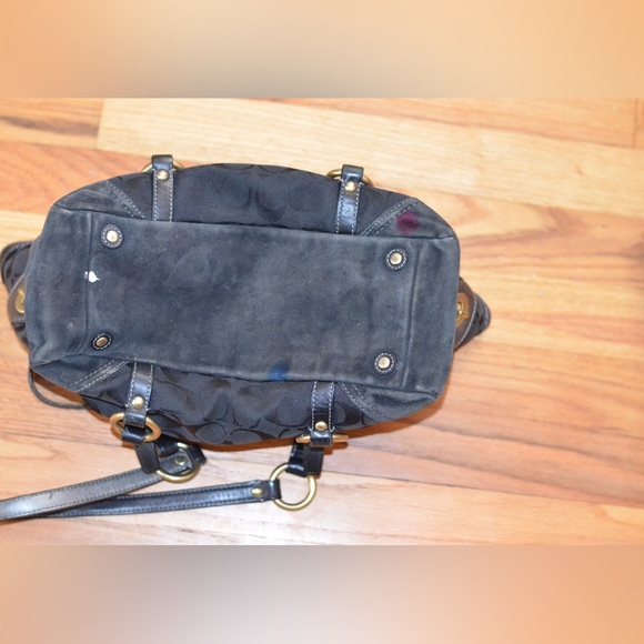 COACH Signature Black Tote Gold Hardware - Picture 7 of 9
